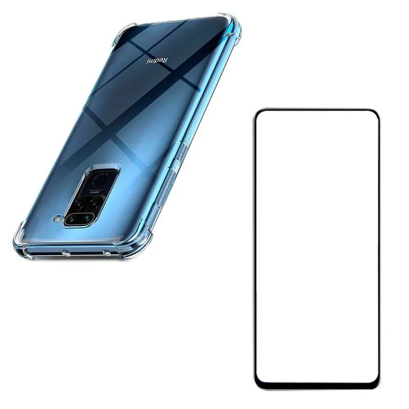 Capa Anti Quedas Xiaomi Redmi Note 9 + Película 5D Nano Flexível