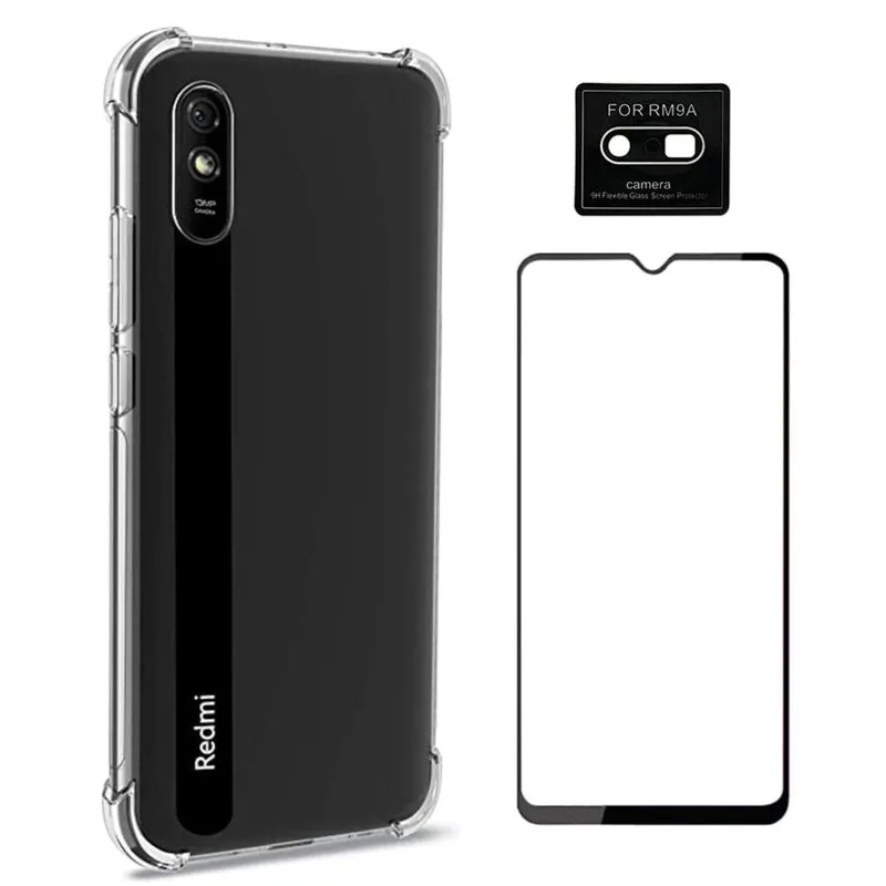Capinha Anti Quedas Xiaomi Redmi 9A + Película Câmera + Película 5D Nano