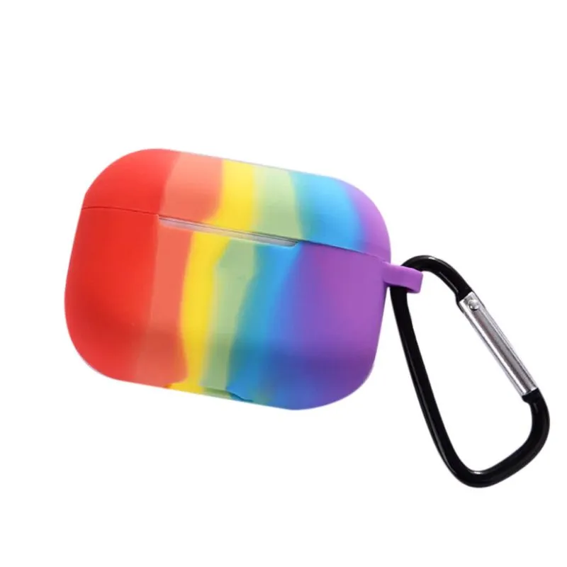 Capa Case Silicone Colorida Listrada Aipods Pro