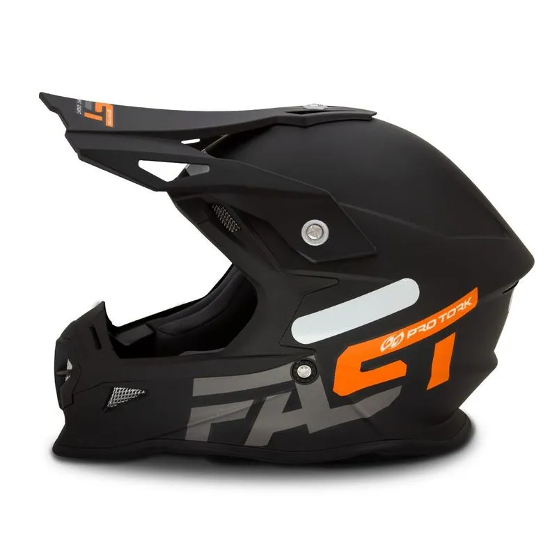 Capacete Pro Tork Fast Moto Motocross Trilha Off Road Cores - 60 - Preto Fosco E Laranja
