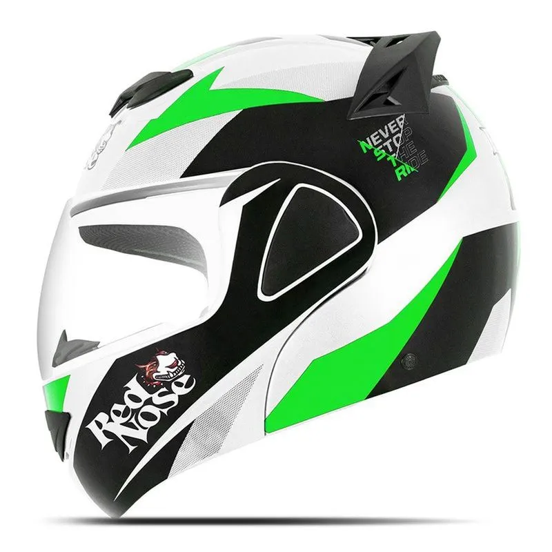 Capacete Pro Tork V-pro Jet Red Nose Branco - Verde 60