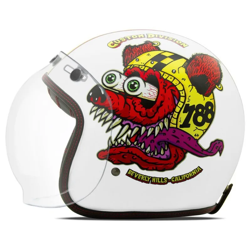 Capacete Etceter Custom Mad Dogs Fosco Azul Claro 56
