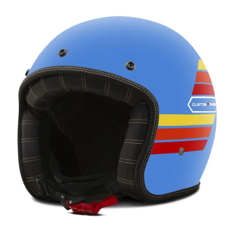 Capacete Custom Etceter Old Years Fosco Azul Claro 56