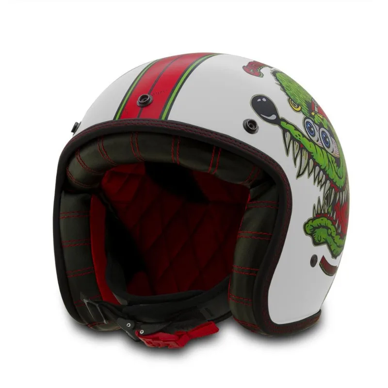Capacete Custom Etceter Psycho Rat Fosco Azul Claro 56