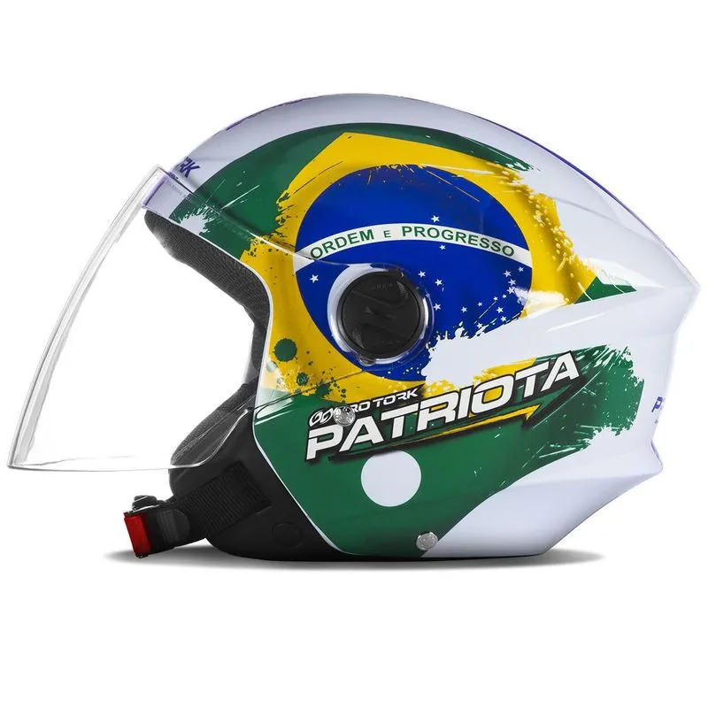 Capacete Aberto New Liberty Three Patriota Branco 58
