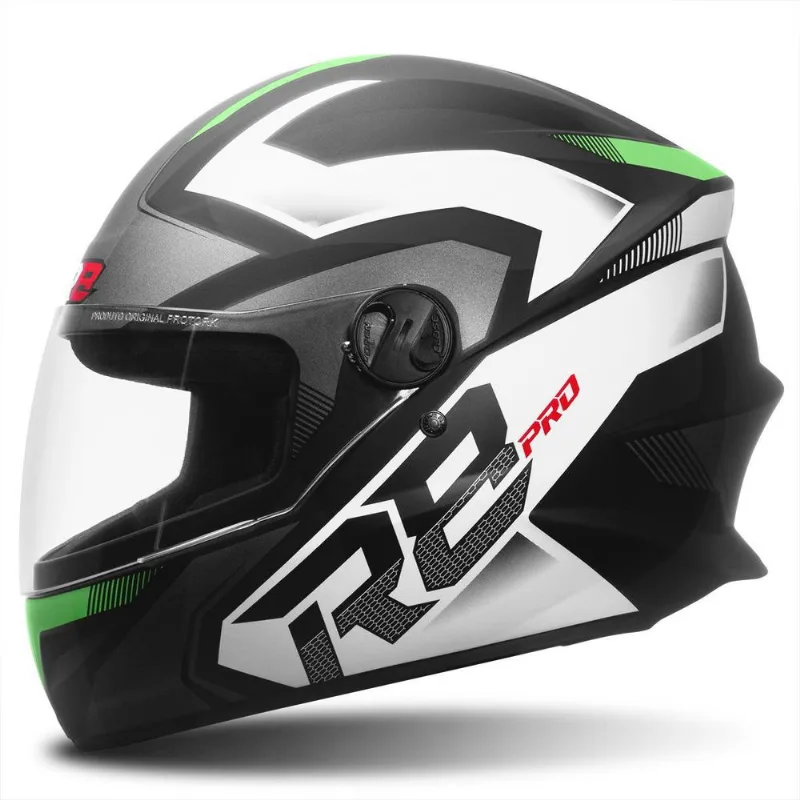 Capacete Fechado Pro Tork R8 Pro Brilhante Verde 58