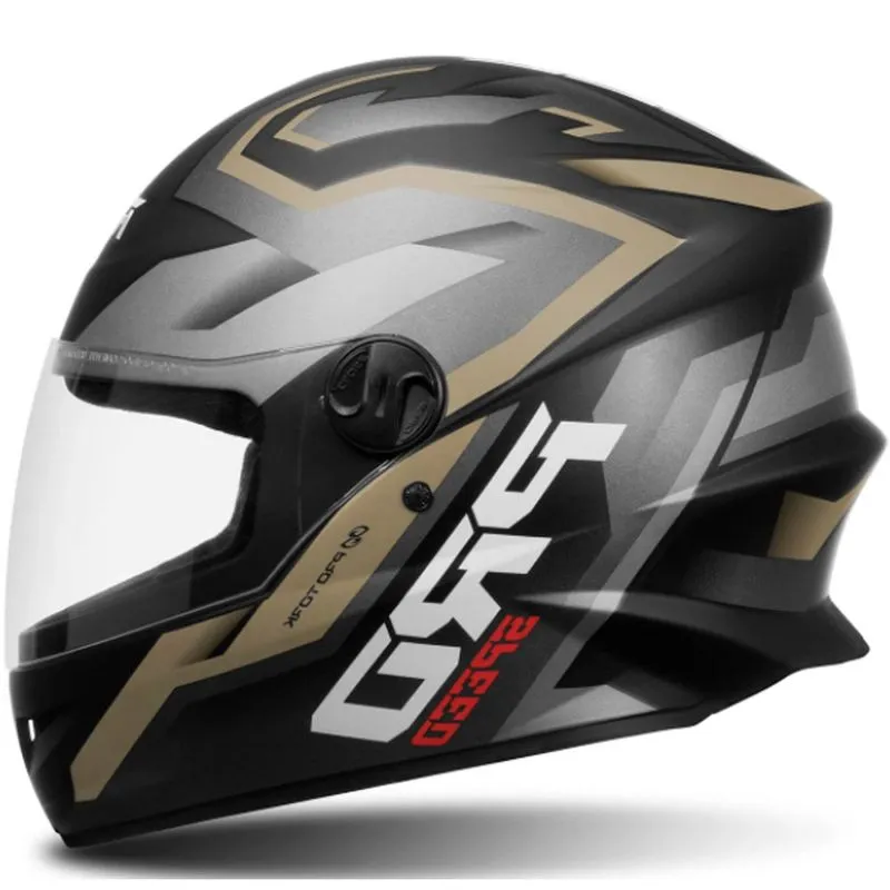 Capacete Pro Tork R8 Pro Speed Fosco Preto Dourado 56