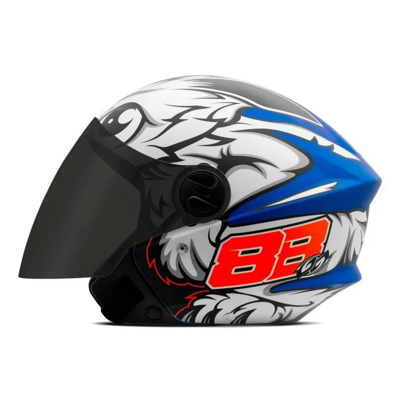 Capacete Aberto De Moto Feminino E Masculino New Liberty Three Azul Brilhante gp 88 Pro Tork
