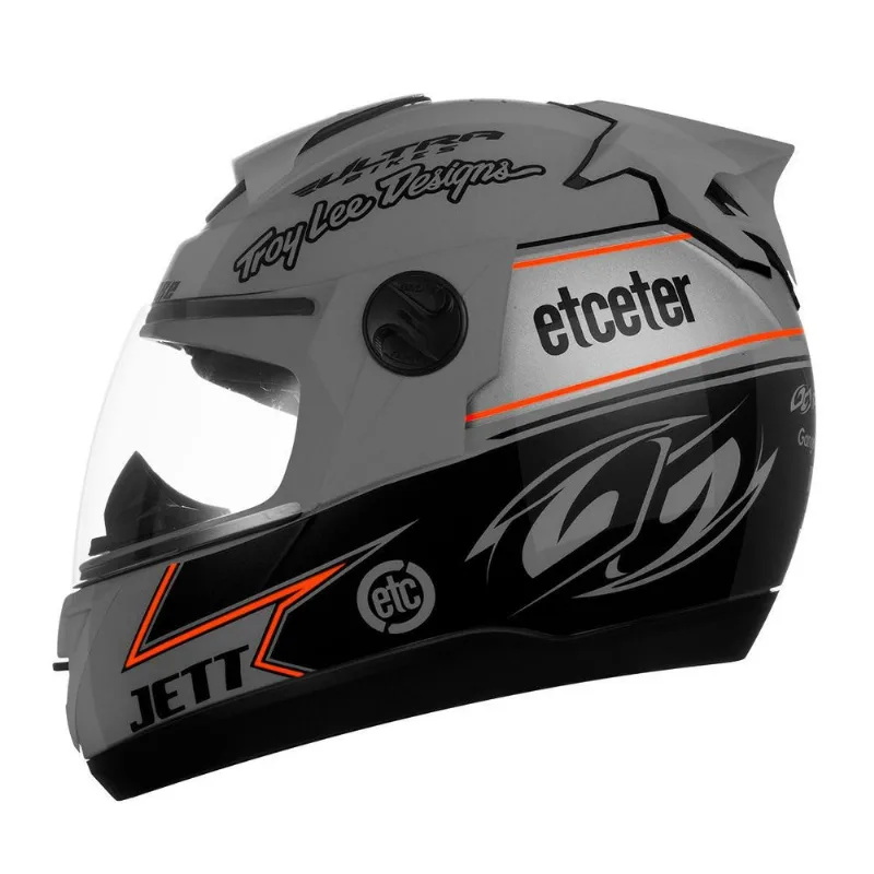 Capacete Etceter Evolution Power Brands Brilhante Cinza 60