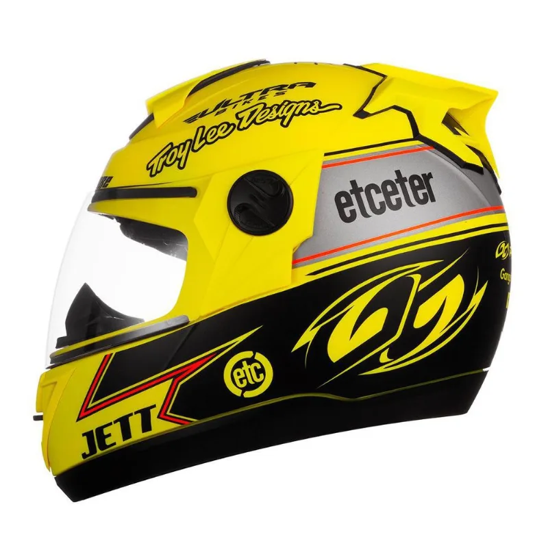 Capacete Etceter Evolution Power Brands Fosco Amarelo 62