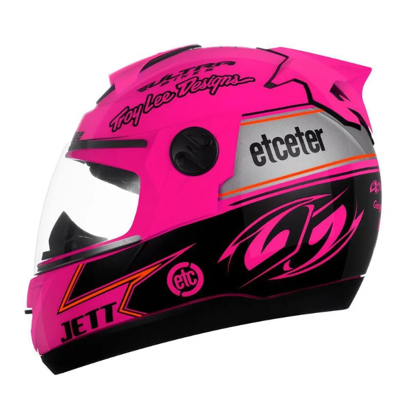 Capacete Etceter Evolution Power Brands Brilhante Rosa 62