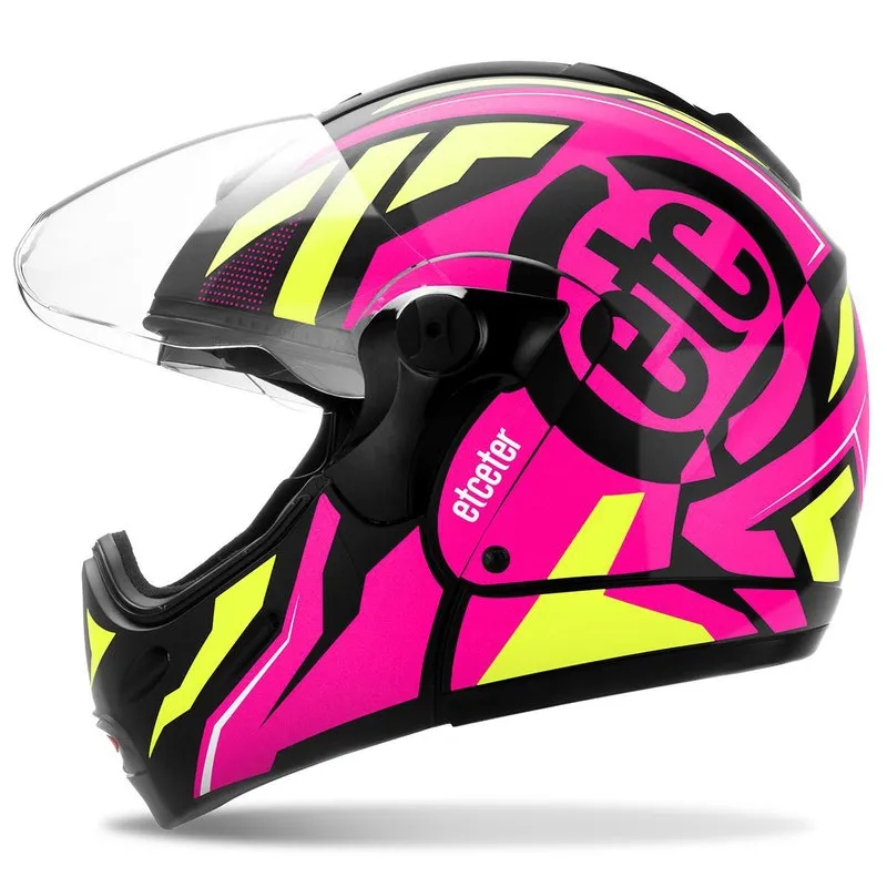 Capacete Captiva Etceter Stronger Faster Rosa - Amarelo 60