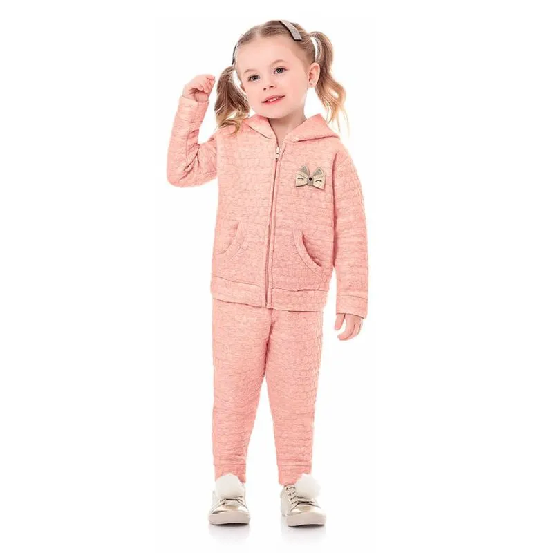 Conjunto Moletom Bebê Menina Rosa