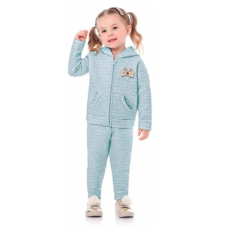 Conjunto Moletom Bebê Menina Azul