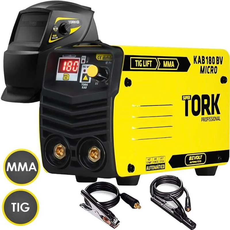 Inversora Solda 180a Mma Tig Bivolt Cim7180 Tork + Máscara