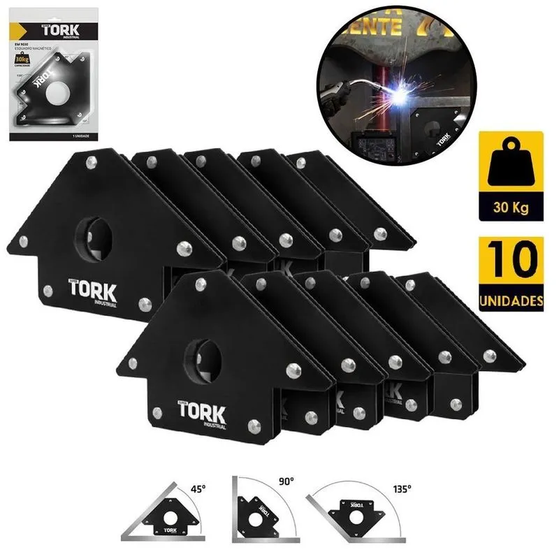 Esquadro Magnetico Para Solda 30kg C 10 Pecas Super Tork Em