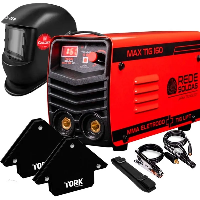 Inversora De Solda 160amp Profissional + Máscara + Esquadro