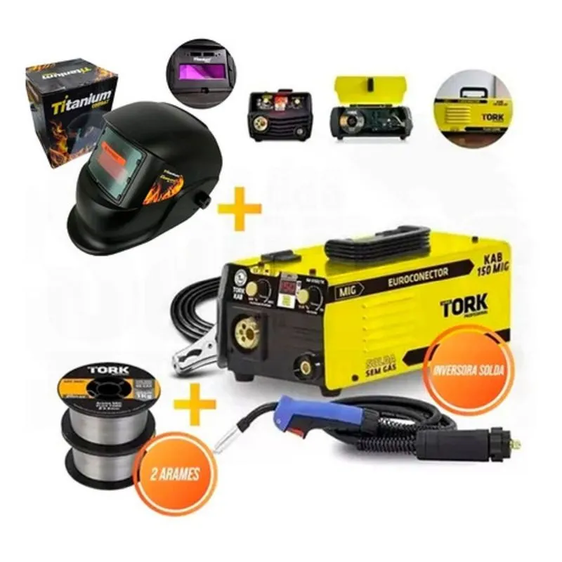 Inver Solda Mig S Gas Kab 150a + Mascara + 2 Arames Im-6150/1k Biv