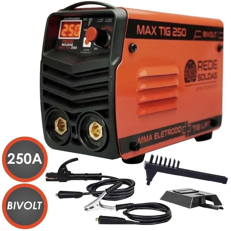 Maquina De Solda Inversora 250a Mma Tig Max200 Biv + Máscara