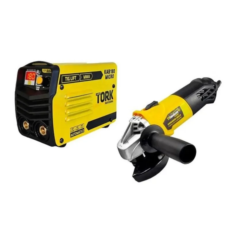 Inversora Solda 180a Mma Tig Ie-6180 Tork + Esmerilhadeira