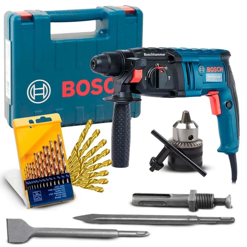 Martelete Combinado Rompedor 720w Gbh 2-20 Bosch + Kit Broca