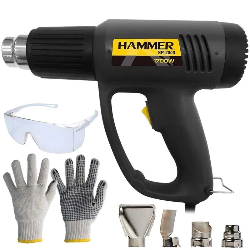 Soprador Térmico 1700w Gysp2000 Hammer + Luva + Óculos