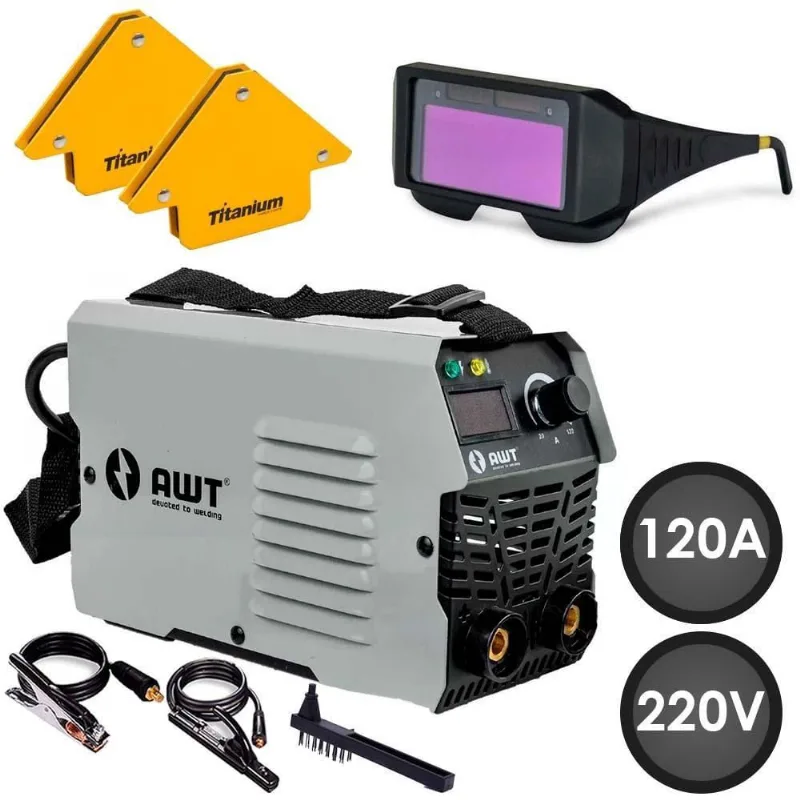 Máquina De Solda Inversora 120A Mma120 Kende + Kit 220V Un