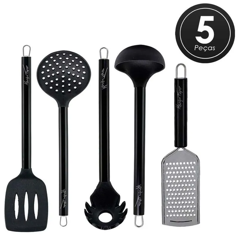 Jogo Utensílios 5 Peças Silicone Chef Fogaça 22589kit Yangzi
