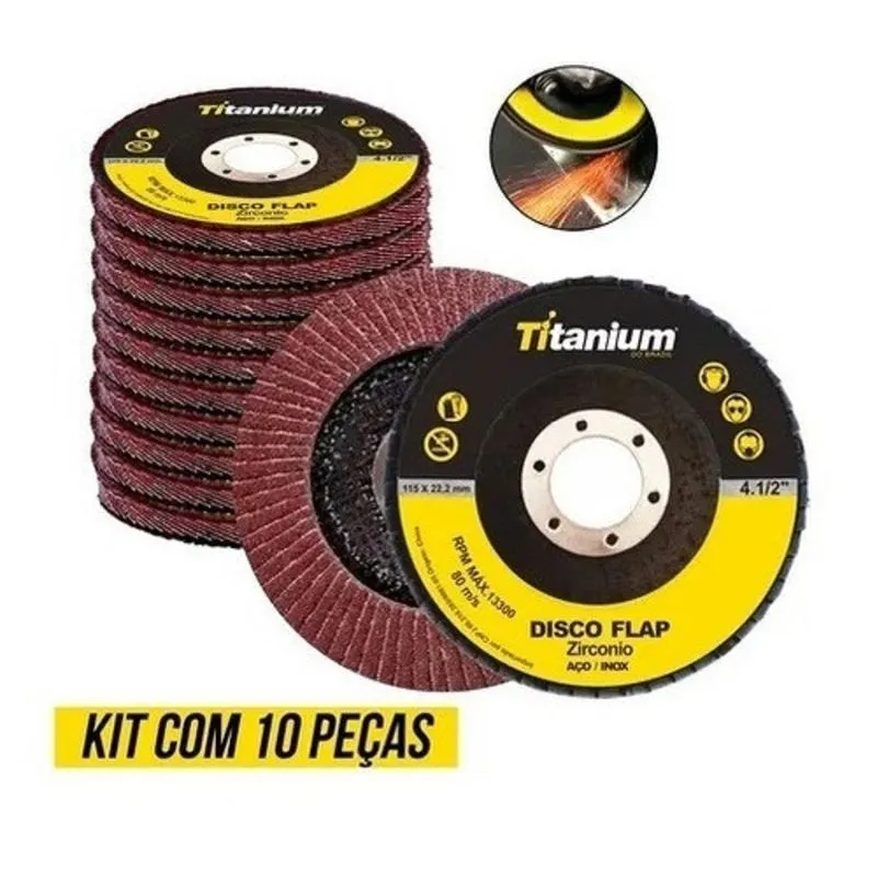 Kit Disco Lixa Flap Grão 120 C/ 10 Unidades Premium Titanium