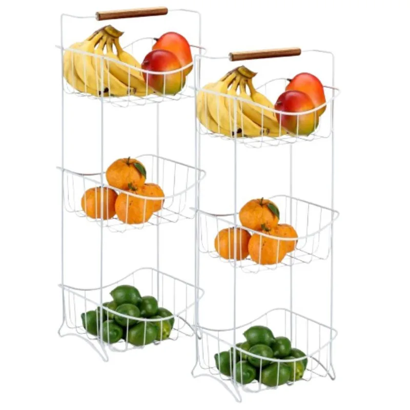 Kit 2 Fruteiras De Chão Tripla Aramada Eco Arthi