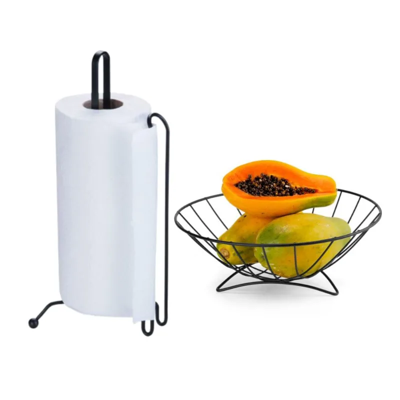 Kit Fruteira Centro De Mesa E Porta Papel Toalha Arthi