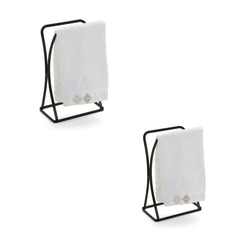 Kit 2 Und Porta Toalha Lavabo Black 2513 Arthi