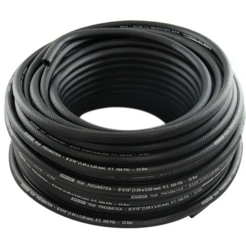 Mangueira 5/16 Preta Pneumatica Br Flex + 100 Metros