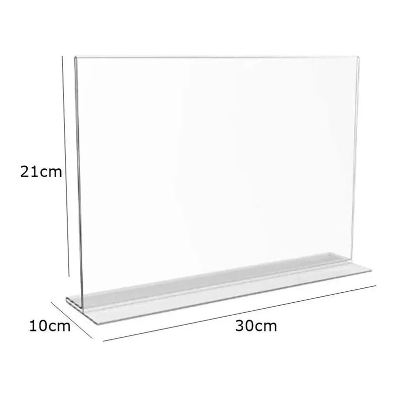 Display Acrílico T A4 30x21cm - Horizontal 1 Peça