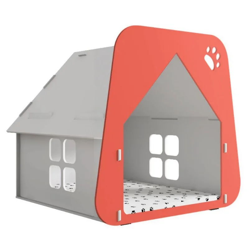 Casinha Pet Cachorro Gato Branca e Fiesta Tamanho G