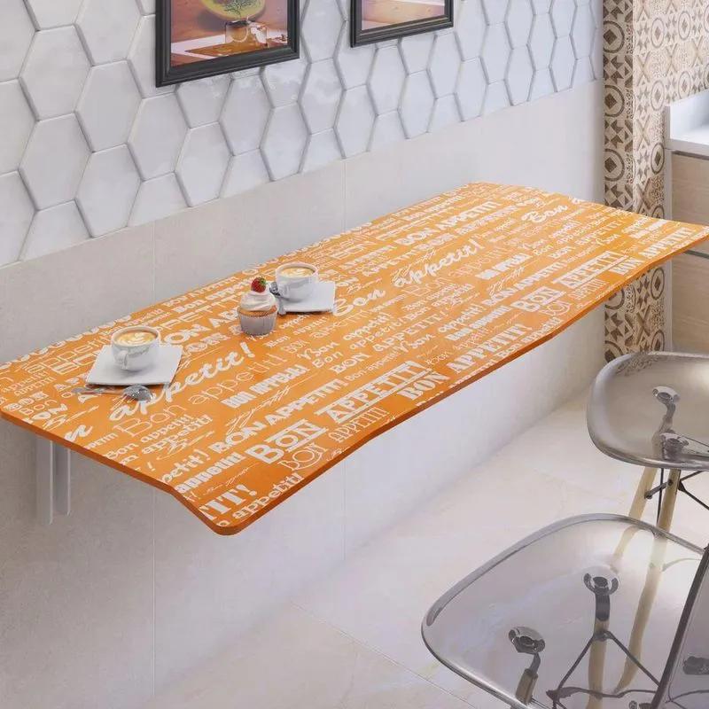 Mesa De Parede Dobrável Apetit 68x46cm Laranja