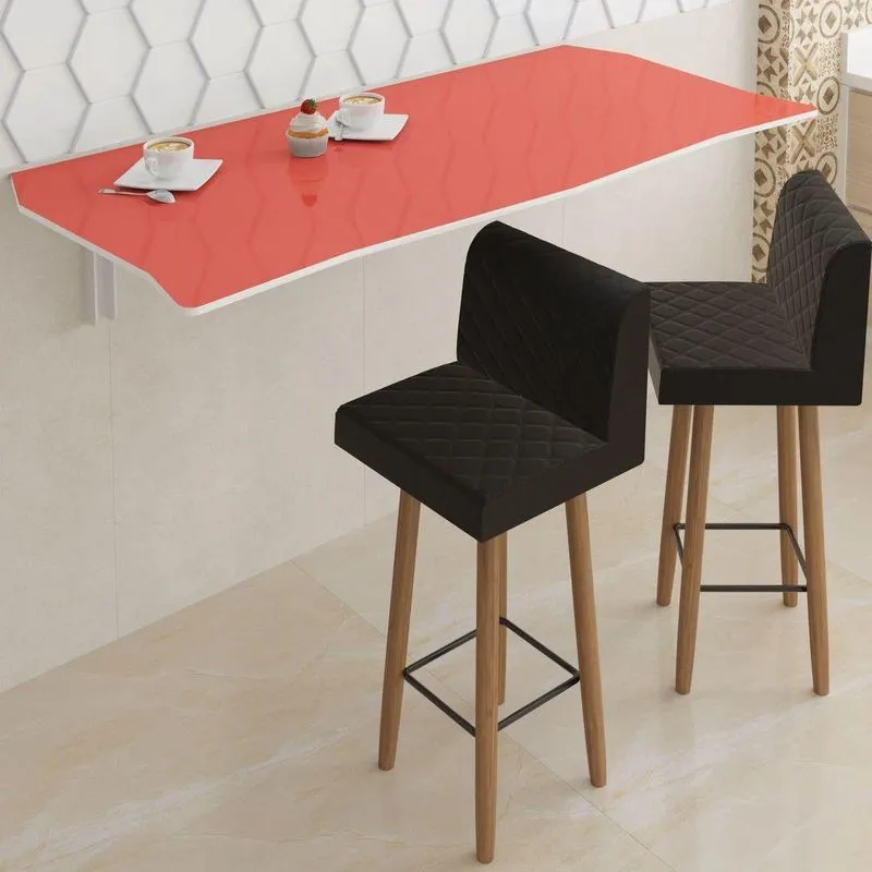 Mesa Dobrável 130cm Linha Flat Com 2 Banquetas Fiesta