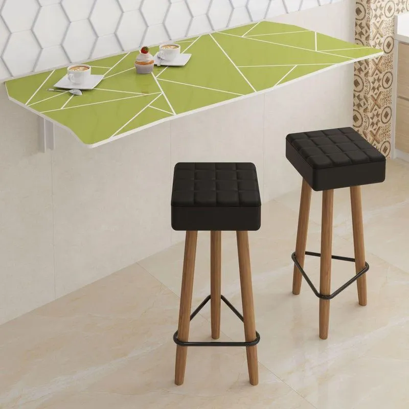 Mesa Dobrável 130cm Linha Lux Com 2 Banquetas Pepper Stem