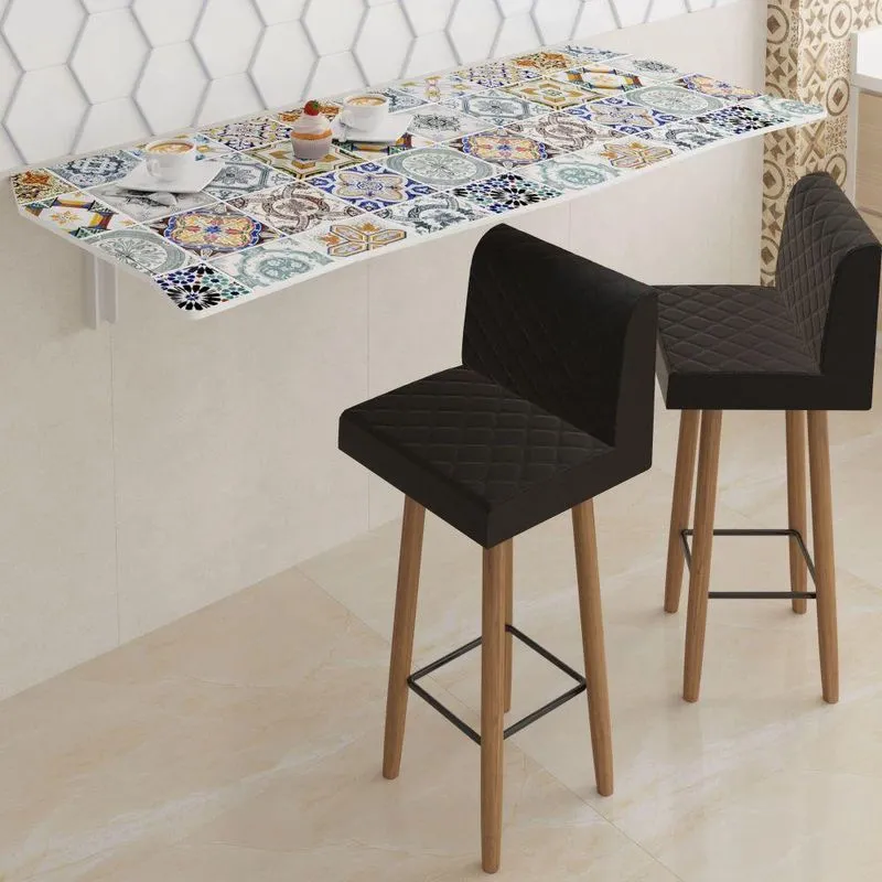Mesa Dobrável 90cm Linha Impress Com 2 Banquetas Portugal