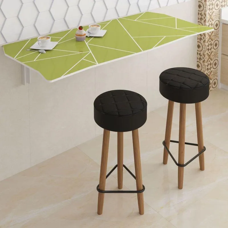 Mesa Dobrável 90cm Linha Lux Com 2 Banquetas Pepper Stem