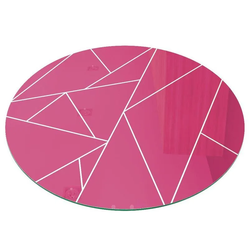 Prato Giratório De Mesa 50cm Vidro Temperado 8mm Pink