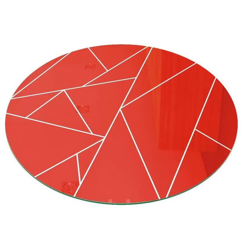 Prato Giratório De Mesa 60cm Vidro Temperado 8mm Vermelho