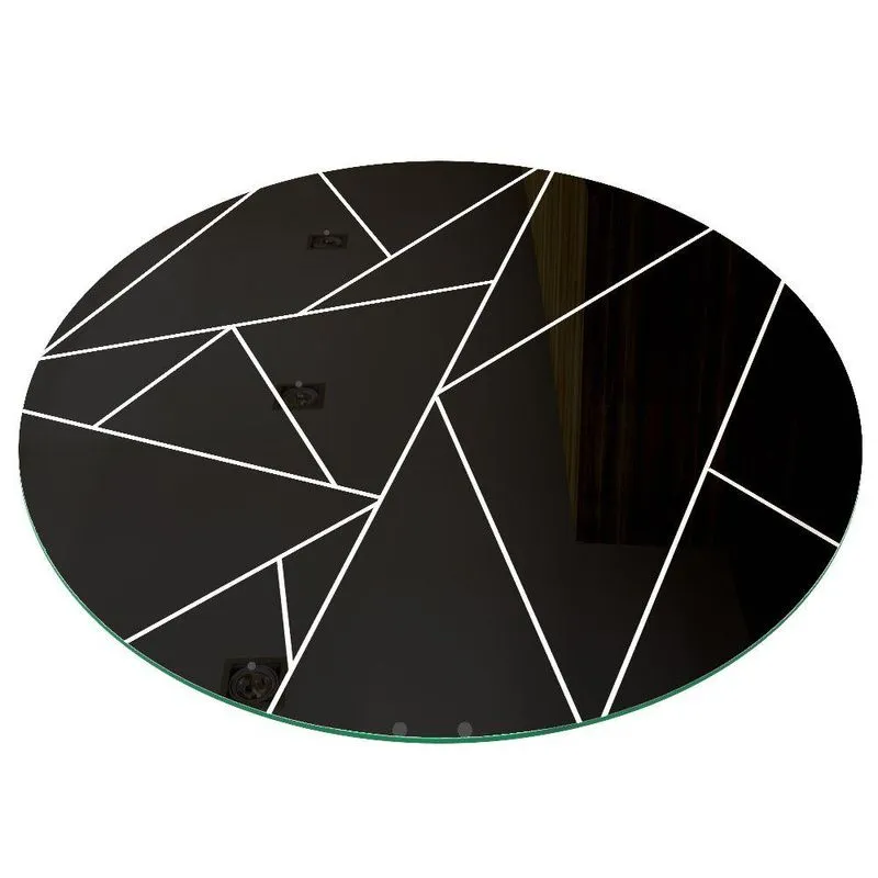 Prato Giratório De Mesa 80cm Vidro Temperado 8mm Preto