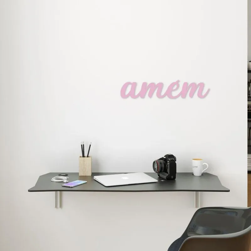 Palavra Decorativa De Parede Em Mdf Amém Sweet Lilac