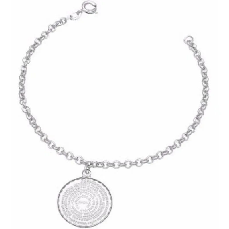 Pulseira Prata 18Cm Com 1 Pai Nosso 15Mm