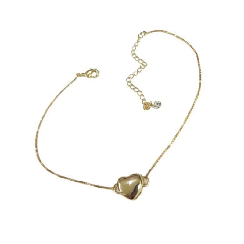 Pulseira Folheada Com Berloque Coração