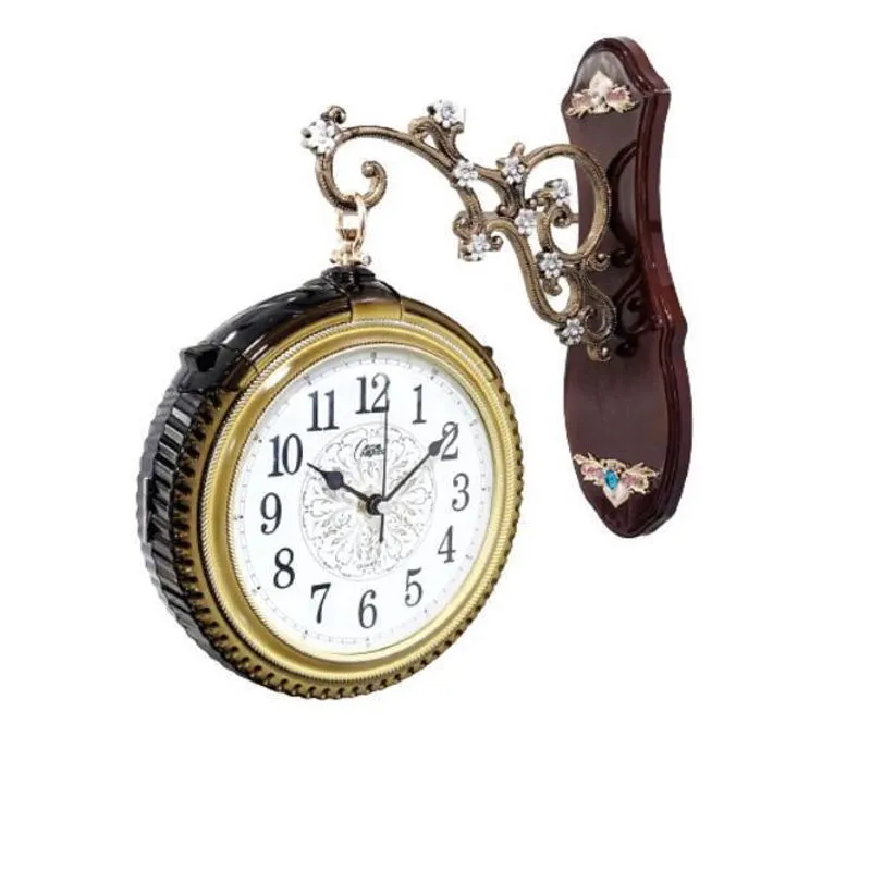 Relógio Parede Estação Vintage Retrô 25cm Marrom Plástico