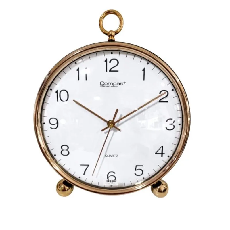 Relógio Mesa Retro 28.5X35X6.5Cm Dourado Fundo Verde