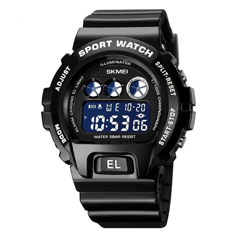 Relógio Masculino G Shock Skmei 1813Bk Digital Preto Branco
