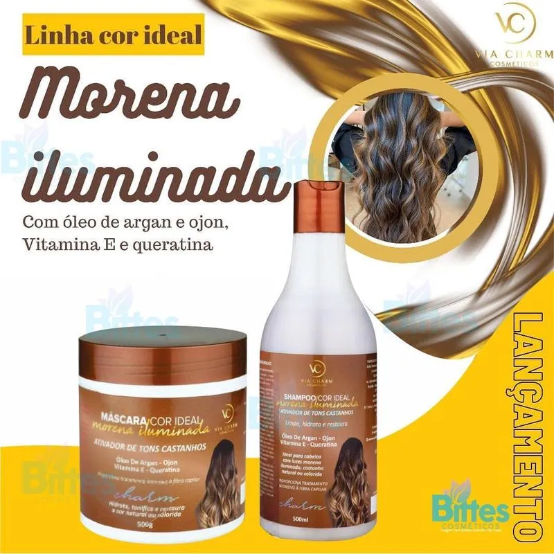 Kit Morena Iluminada Via Charm Ativa Tons Castanhos